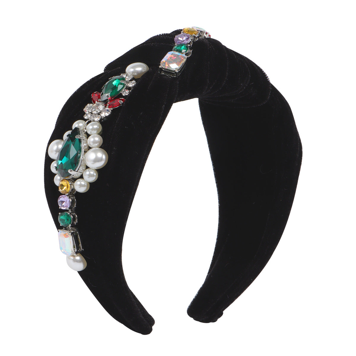 Wholesale Fabric Colored Diamond Pearl Hair Bands